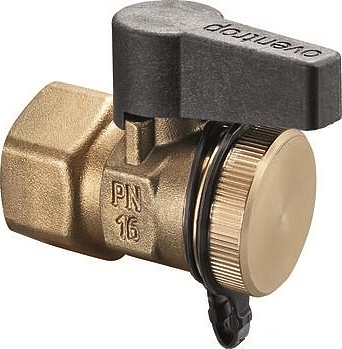 Кран шаровой Oventrop Optiflex KFE 1033914, ДУ 15, PN 16, Rp 1/2" (ВР), с колпачком, латунь