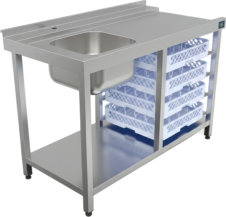 Стол для посудомоечной машины РЕКОМ СПМЦ/3-120/75/85 П (правое крыло)