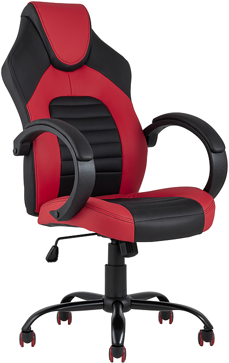 Кресло игровое TopChairs Racer Midi черно-красное
