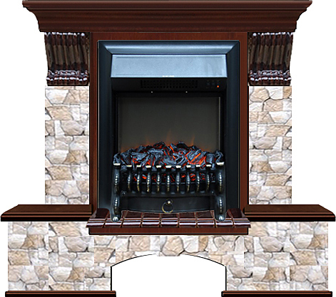 Камин Glenrich Бостон К Fobos BL Арбат красное дерево