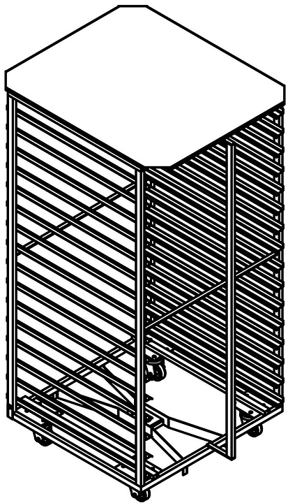 Тележка-шпилька вкатная Porlanmaz Bakery Machinery 600x800/16 SUS нерж. для ротационных печей PMDF 150