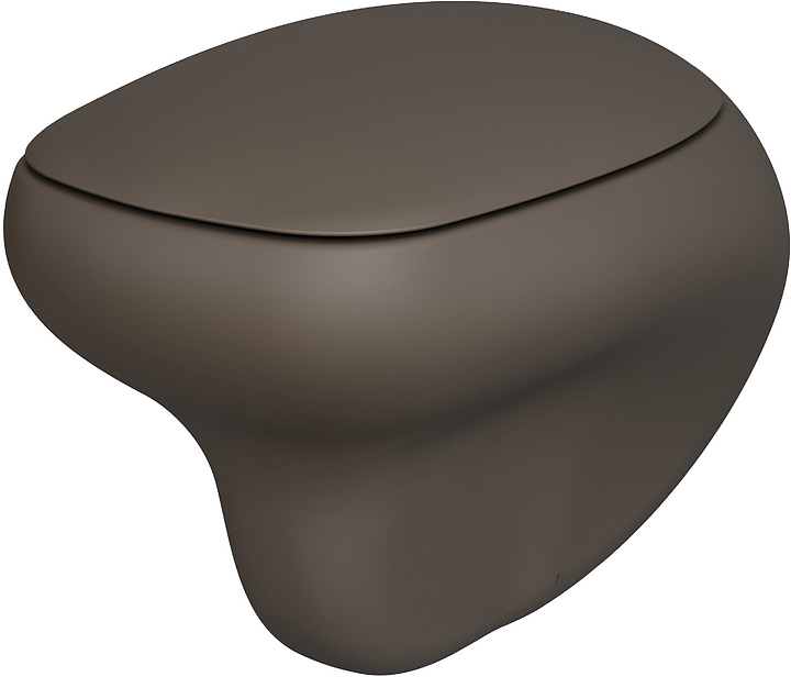 Унитаз подвесной с крышкой-сиденьем Ambassador Diamond 123T20601R-122T20601 коричневый матовый