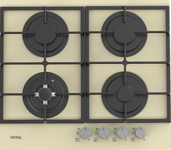 Варочная панель газовая Korting HGG 6722 CTB бежевая