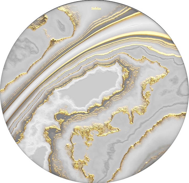 Столешница Sheffilton SHT-TT32 60 (стекло / МДФ) круглая золотистый пепел