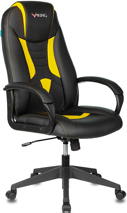 Кресло игровое Бюрократ VIKING-8N/BL-YELL черный/желтый искусственная кожа