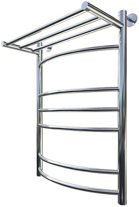 Полотенцесушитель водяной с полочкой Тругор Приоритет НК 3 П 80х50 см (без углов), хром