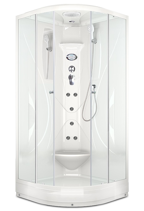 Душевая кабина с гидромассажем и блоком управления Domani-Spa Elegance DS01E99LACl10 90х90 см