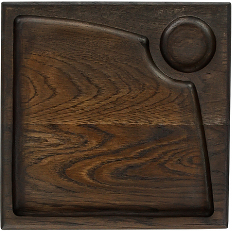 Доска сервировочная Luxstahl 245х245 мм с отделением для соусника