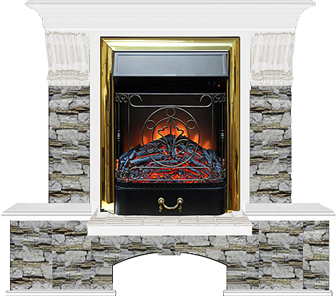 Камин Glenrich Бостон К Majestic BR Алтай белый