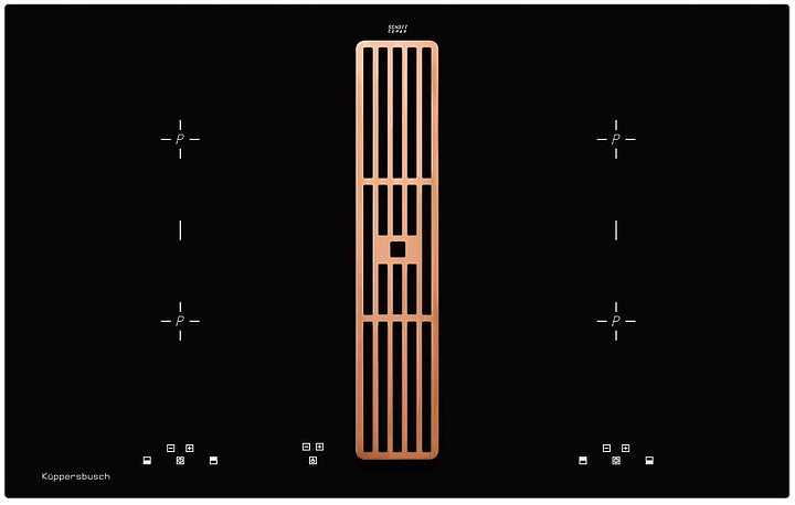 Индукционная варочная панель с вытяжкой Kuppersbusch KMI 8500.0 SR Copper, черный