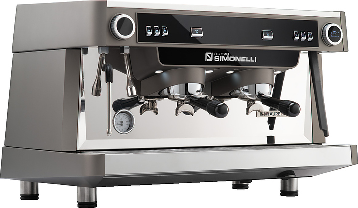 Кофемашина полуавтоматическая Nuova Simonelli Nuova Aurelia SEM 2Gr S 220V metallic grey+high groups+Group Display+Double wall steam wand+LED