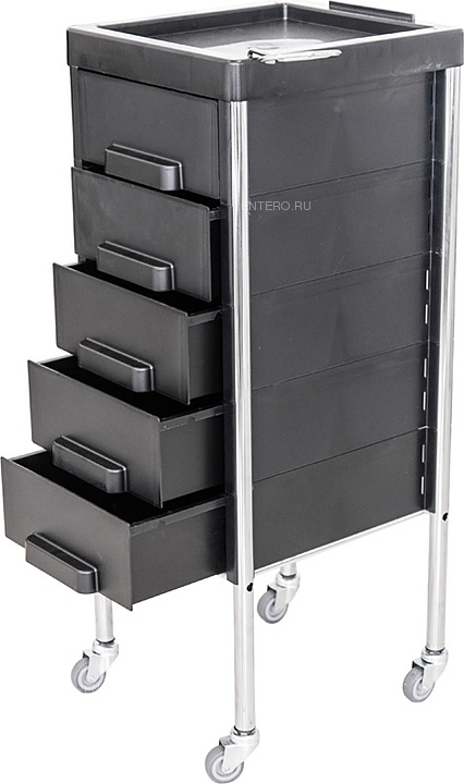 Тележка парикмахерская Имидж Мастер IM 6005 закрытого типа черная