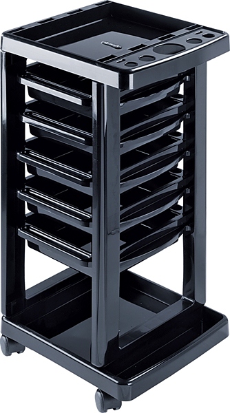 Тележка парикмахерская двухъярусная Ceriotti Sette, черная