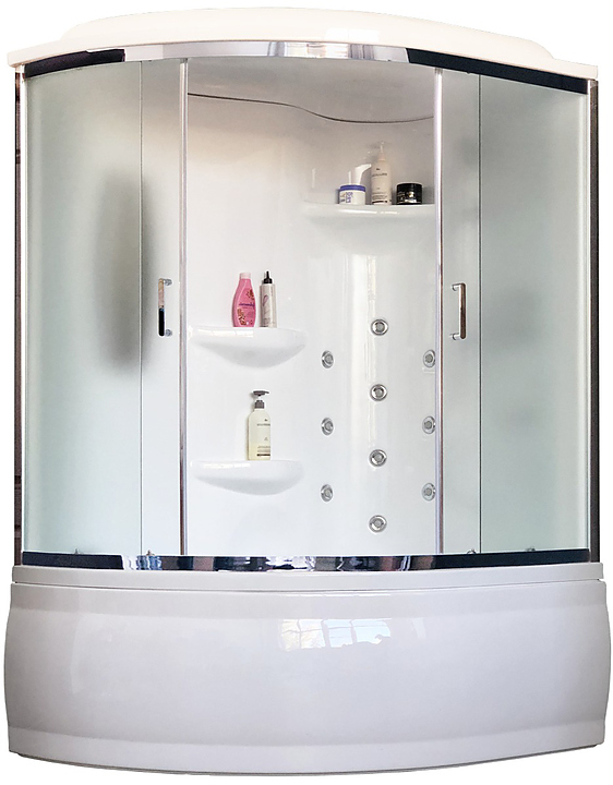Душевая кабина с гидромассажем Royal Bath RB150ALP-C-CH-R правая 150х100 см