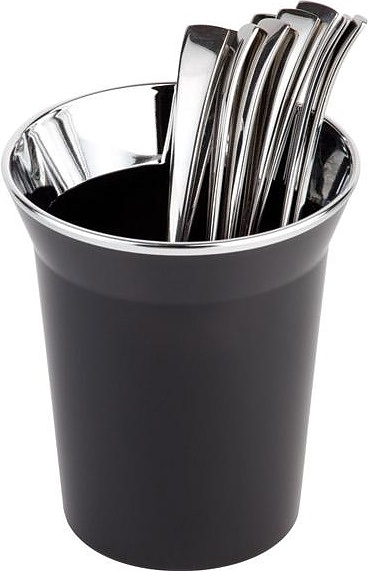 Стакан для столовых приборов APS 79828 d=13 см h=15 см (пластик / нерж. сталь) черный