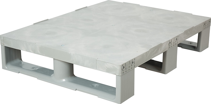 Паллет ТАРА.РУ TR 680 800х600х150 мм (сплошной на 3 полозьях) серый