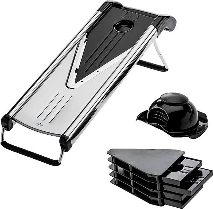Овощерезка-мандолина P.L. Proff Cuisine V-BLADE Chef Line 81222403 33,5х13 см h 14,5 см, 5 насадок с держателем