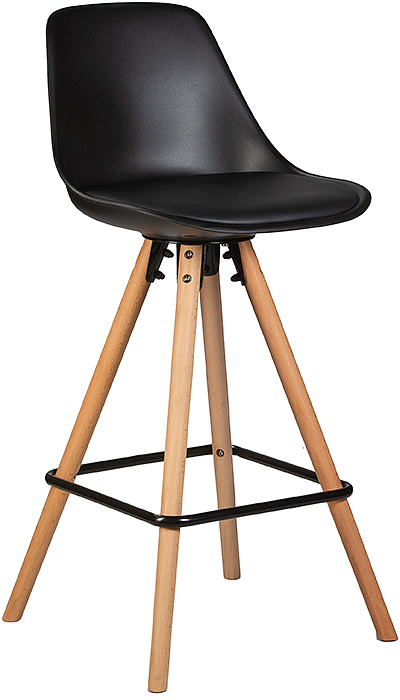 Стул полубарный DOBRIN 759APP-1-LMZL-N RONNI (ножки светлый бук, черный) 2 шт.