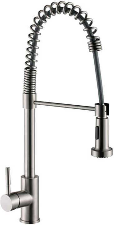 Смеситель для кухни MELANA F8111 с гибким изливом, сатин