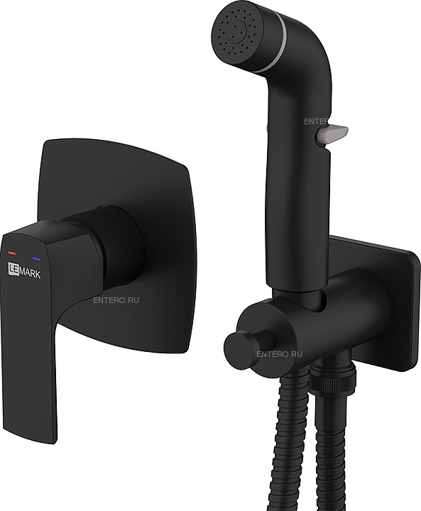 Смеситель для биде с гигиеническим душем LEMARK Ursus LM7219BL встраиваемый, черный