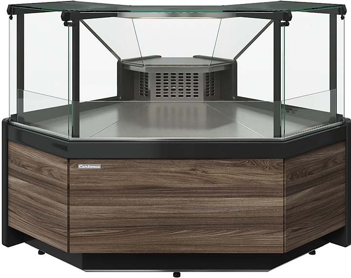 Витрина холодильная угловая Carboma Gelios GC111 VM-6 1010 (динамика, без газлифта, без боковин, внутренний угол 90) мариель