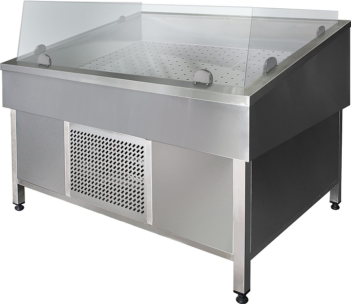 Витрина холодильная для рыбы Finist VFg/1000 с прямоугольным стеклом