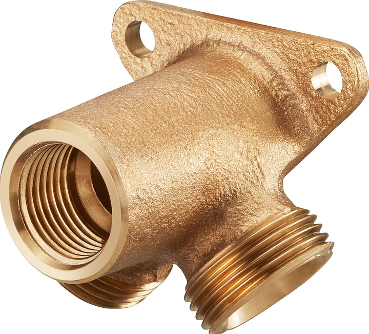 Водорозетка сквозная угловая Oventrop Cofit S 1506153, PN 10, G 3/4" (НР) - Rp 1/2" (ВР) - G 3/4" (НР), бронза