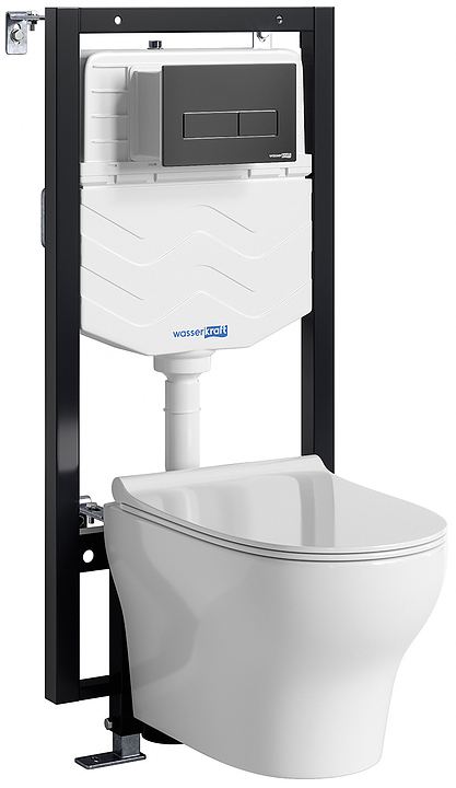 Система инсталляции с унитазом Wasserkraft Vils 56TLT.010.ME.MB03.H001 черный матовый