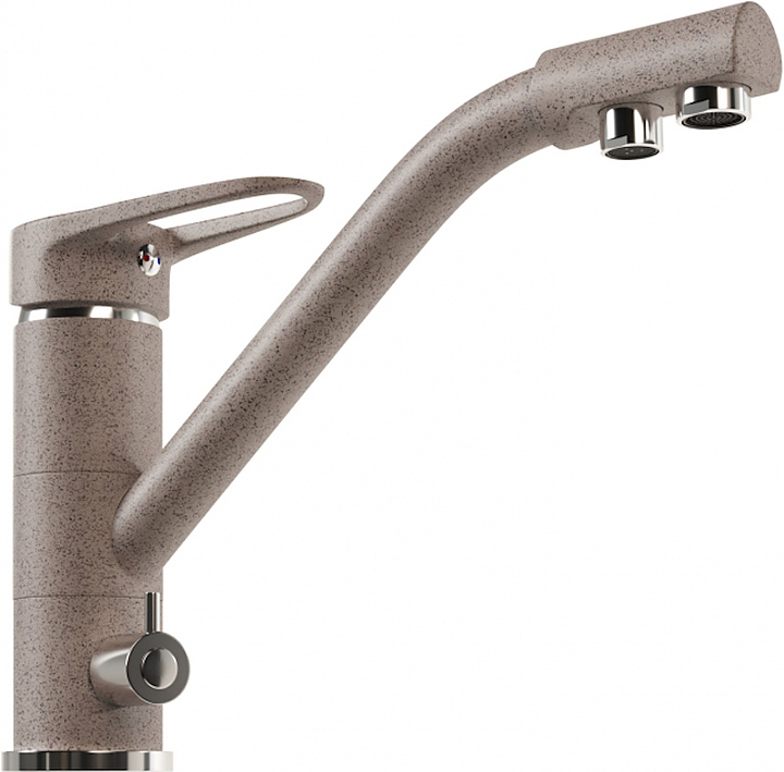 Смеситель для кухни Mixline ML-GS05 (302) с подключением фильтра питьевой воды, песочный