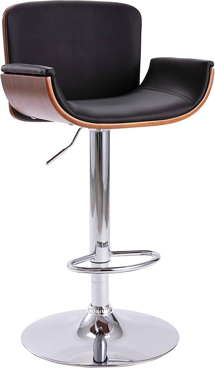 Стул барный Hesby Evoke (полимер / фанера / металл) черный / коричневый / хром