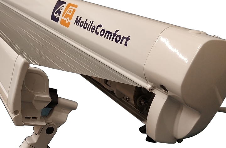 Маркиза автомобильная MobileComfort M250WG 2,5 м механическая, белый корпус со светло-серым тентом