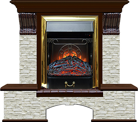 Камин Glenrich Бостон К Majestic BR ГО дуб 46