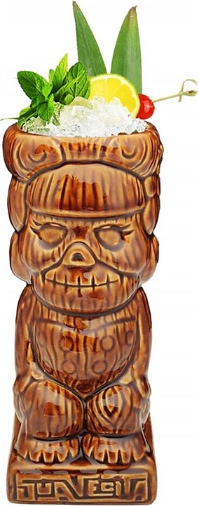 Стакан для коктейлей P.L. Barbossa Tiki TIKI0016 B'Guys 400 мл d=7,3 см h=17 см (керамика) коричневый