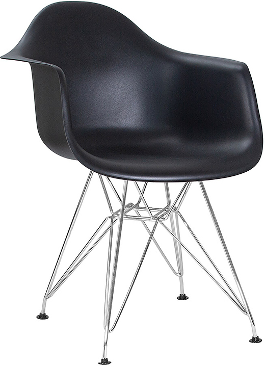 Стул обеденный DOBRIN 620BPP-LMZL DAW CHROME (черный, хром)