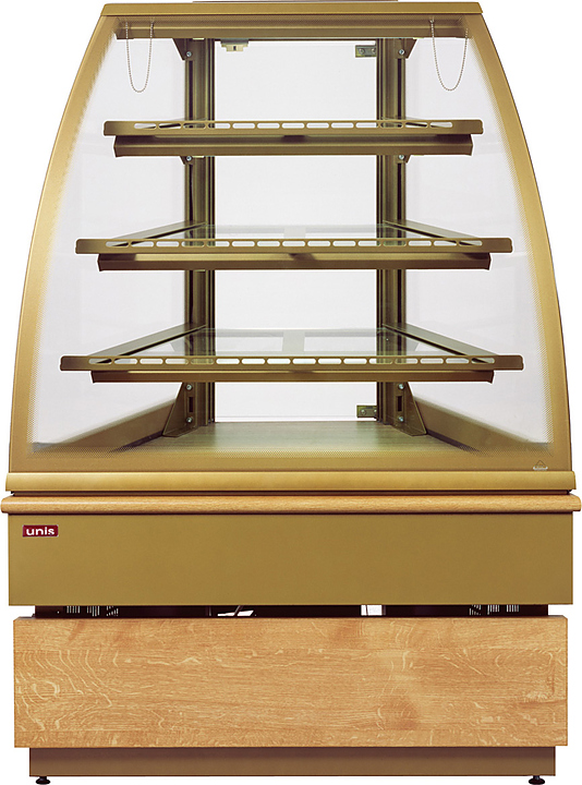 Витрина нейтральная UNIS Georgia III угловая gold