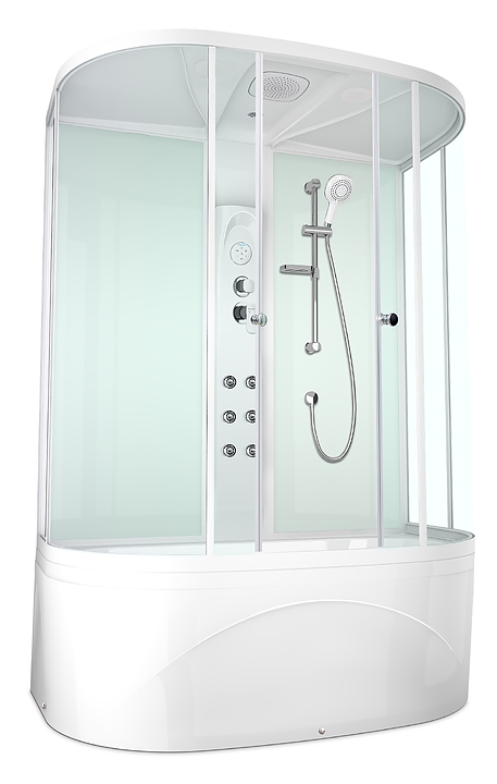 Душевая кабина с гидромассажем и блоком управления Domani-Spa Neat high DS01N158HWCl10 150х80 см
