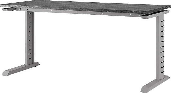 Стол офисный КОБОР L2-120/60 aluminum/glazed