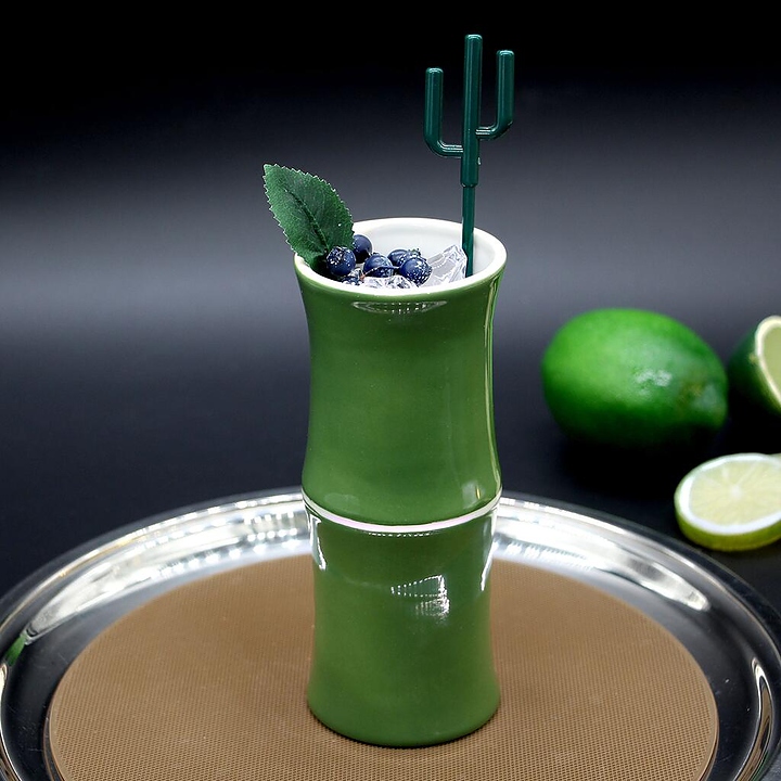 Стакан для коктейлей P.L. Barbossa Tiki TIKI0055 320 мл d=6,8 см h=16,5 см (керамика) зеленый