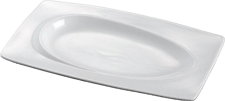 Блюдо сервировочное P.L. Proff Cuisine F1087-12 Asymmetry 30,2х17,6 см h=3,2 см (фарфор) прямоугольное белое