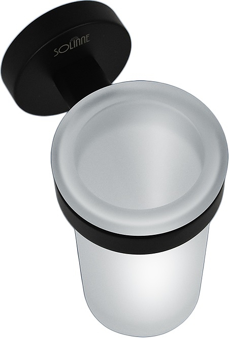 Подстаканник Puff Solinne 2546.148 Вальс одинарный (сталь / стекло матовое) черный / сатин