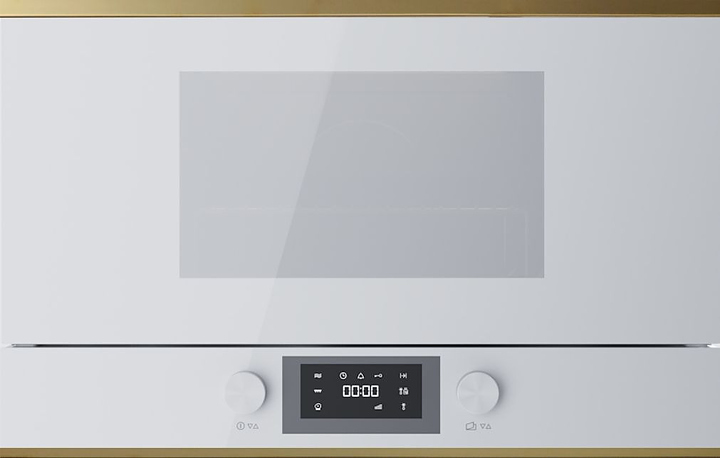 Встраиваемая микроволновая печь Kuppersbusch MR 6330.0 W4 Gold 2.5 кВт 22 л 595х334х390 мм белое стекло