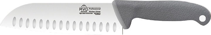Нож сантоку MVQ Profi Color Messer F4247 l=17 см (нерж. сталь / пластик) с серой ручкой