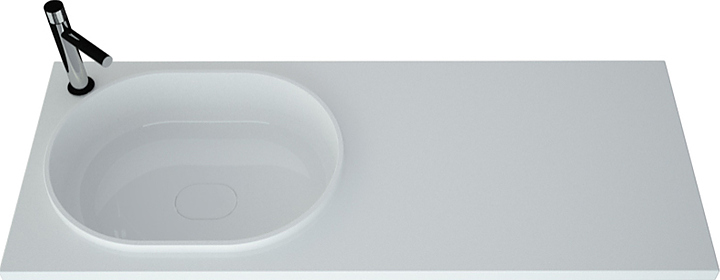 Раковина под стиральную машину Andrea BRUKS 120x480 см, левая, литьевой мрамор