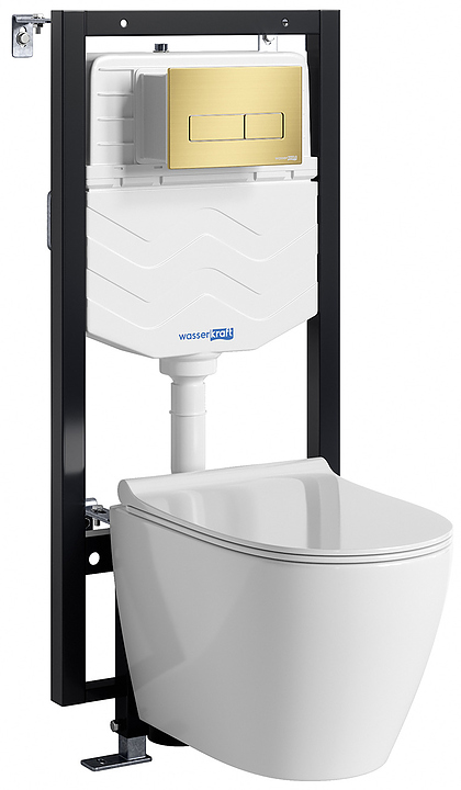 Система инсталляции с унитазом Wasserkraft Vils 56TLT.010.ME.MG03.H002 золото матовое