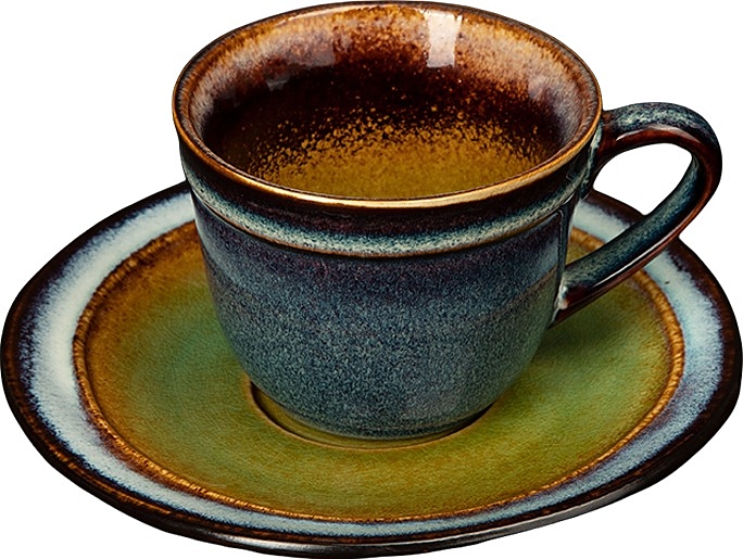 Пара чайная Corone Verde HL497110+HL497120 210 мл сине-зеленая