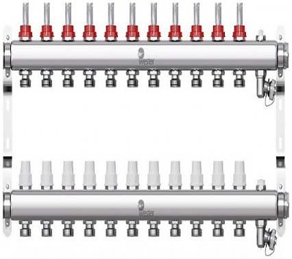 Группа коллекторная Wester W902 0-32-1855 1" ВР/ВР 11 вых 3/4" НР под евроконус с расходомерами