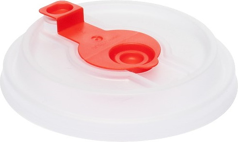 Крышка для стакана ВЗЛП 300-650 мл D 90 мм прозрачный с заглушкой Тип В, пластик ПП, красный