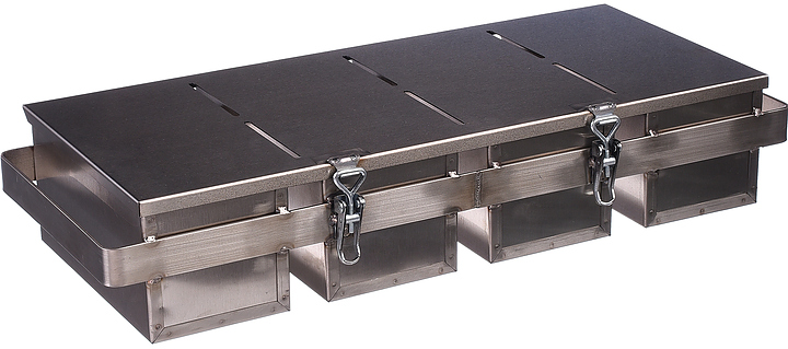 Форма хлебная ЦПО 100х100х100 мм 4-секционная, общая крышка, с антипригарным покрытием