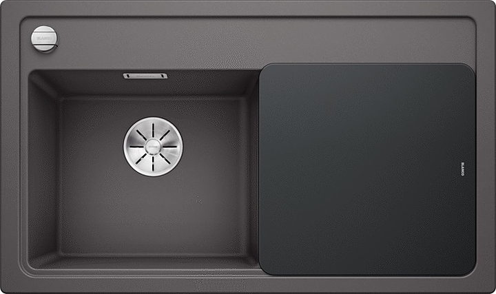 Кухонная мойка Blanco Zenar 45S InFino Silgranit (+доска стекло) темная скала левая мойка