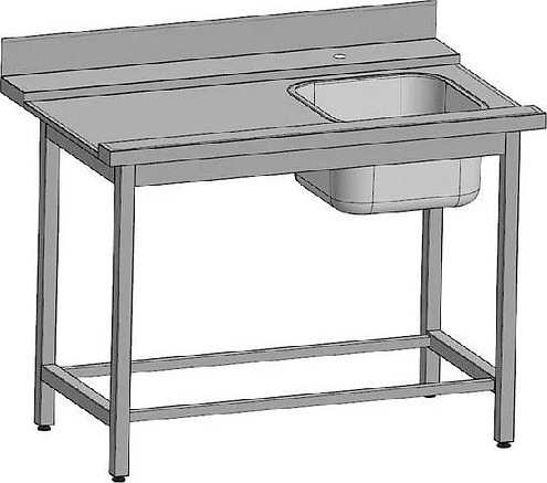 Стол предмоечный GPSteel СПМП 1200/750/870, п